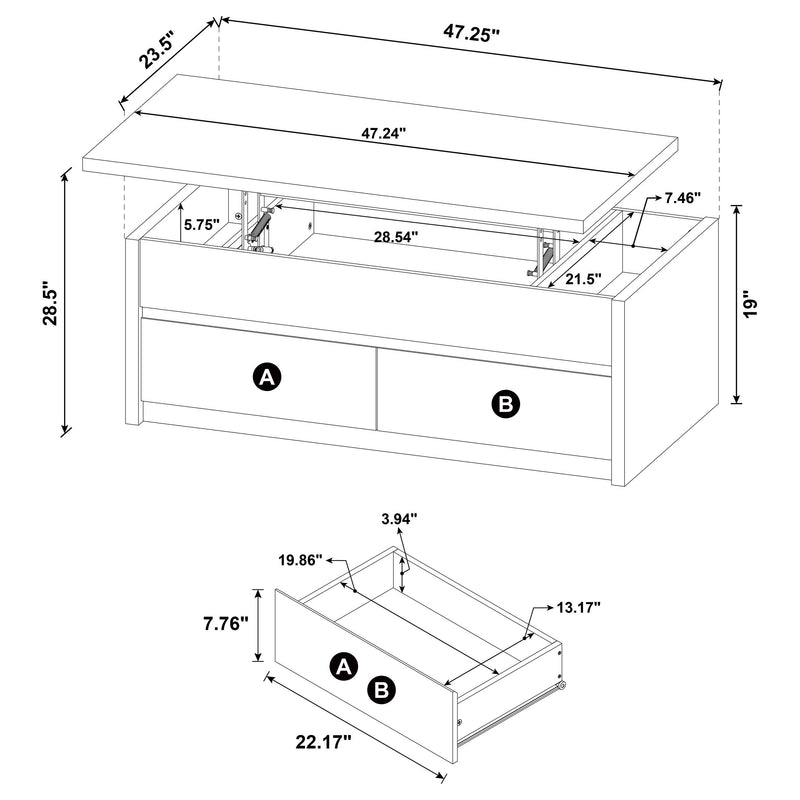 Knapp Lift-Top Coffee Table Set