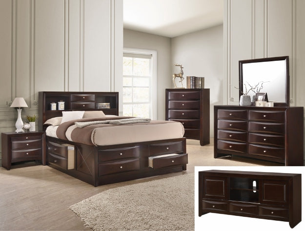 EMILY K CAPTAINS BED HB/FB D.CHERRY