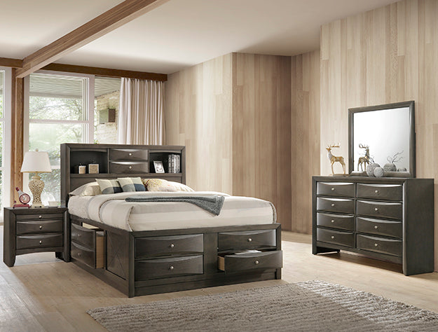 EMILY QUEEN CAPTAINS BED HB/FB GREY