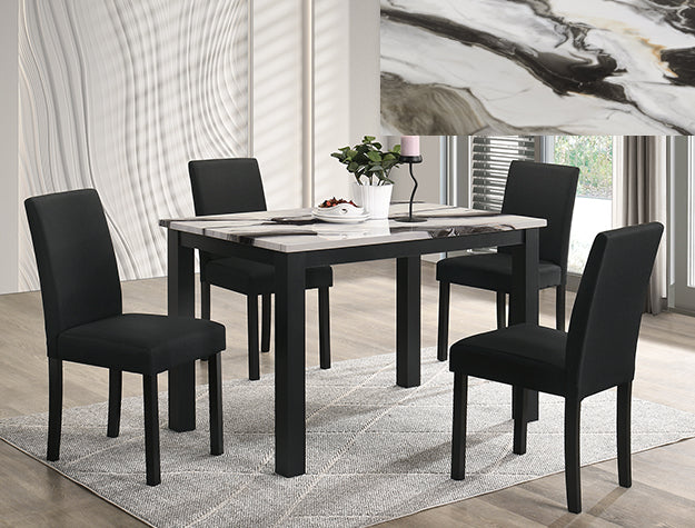 Resia Dining Tbl-Faux Marble Brown
